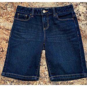 Old Navy Denim Blue Jeans Bermuda Shorts Girls Size 12 Adjustable Waistband